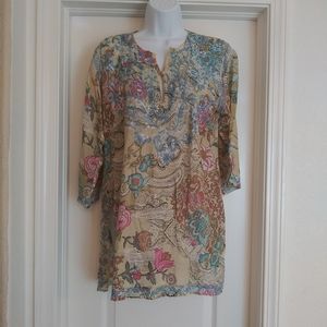 Amaya Embroidered Multi Colored Blouse Top